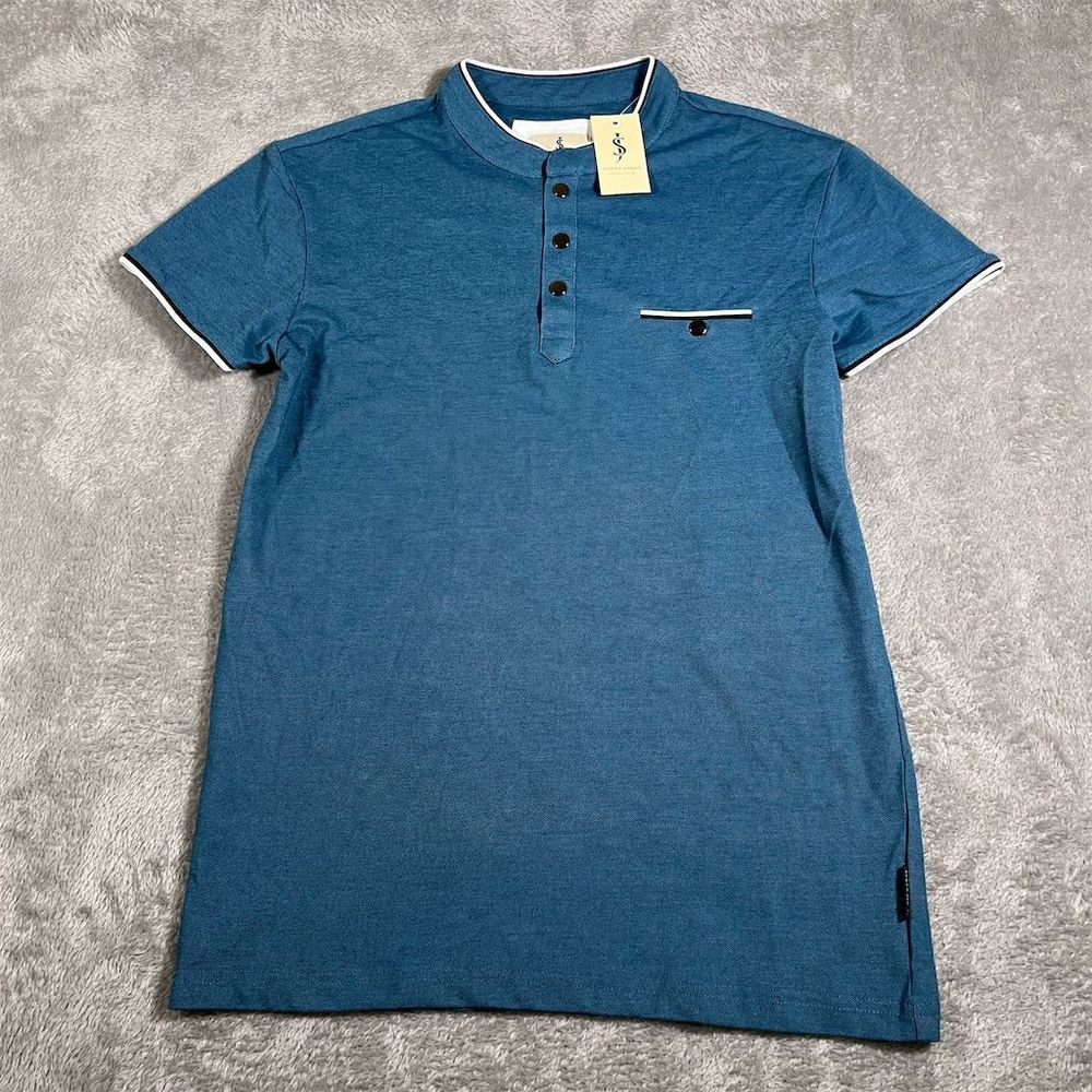 Scott James Shirt Men's Size S Blue Polo Short Sleeve Casual‎ Golf NEW
